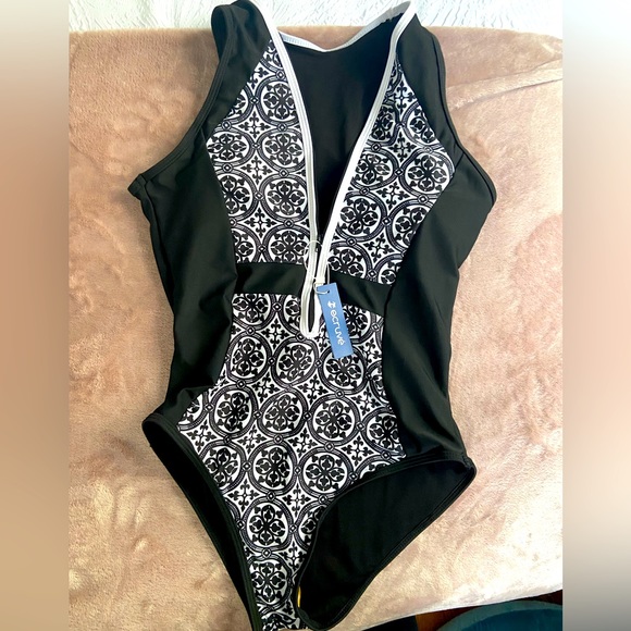 ecruve Swim One Piece Swimsuit With Zipper Front Poshmark